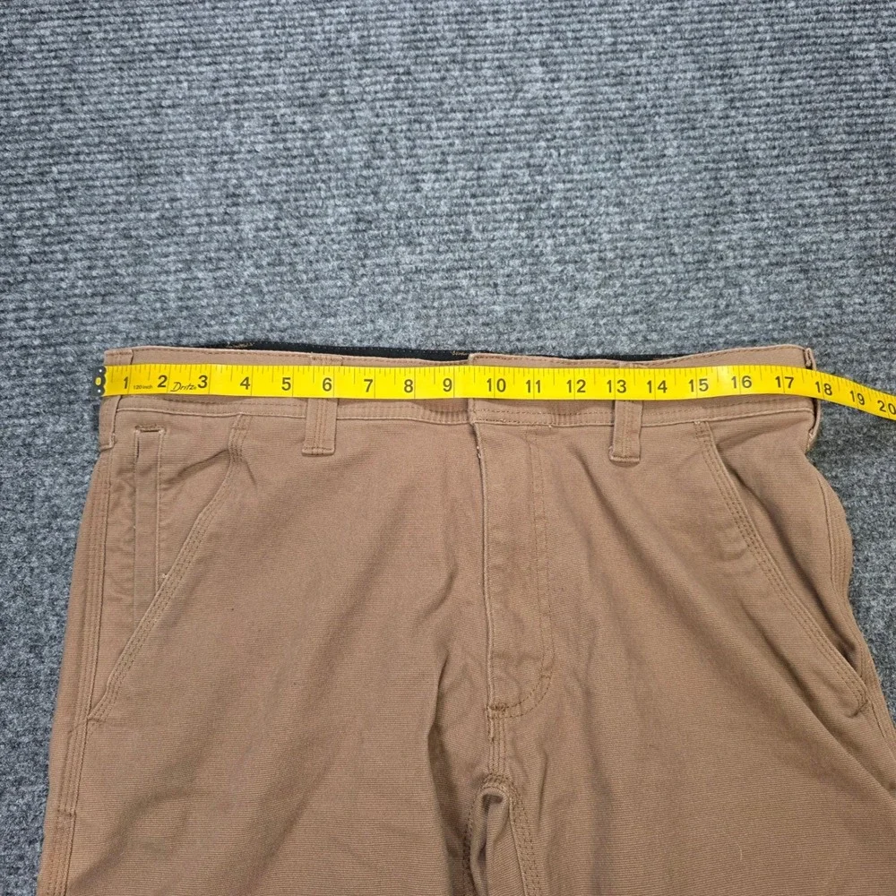 CAT Canvas Utility Straight Leg Pants Men's Size 34x29 Brown Stretch Workwear